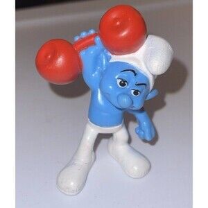 2011 Smurfs “Hefty” lifting weights Smurf Figure Peyo